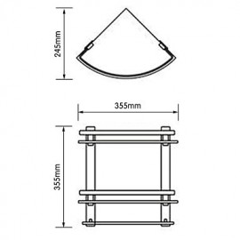 Bathroom Products, 1 pc Contemporary Aluminum Tempered Glass Bathroom Shelf Bathroom