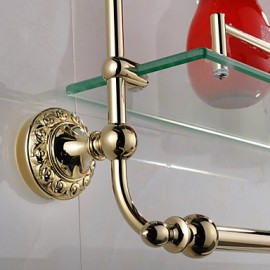 Towel Bars, 1 pc Contemporary Brass Glass Bathroom Shelf Bathroom