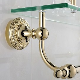 Towel Bars, 1 pc Contemporary Brass Glass Bathroom Shelf Bathroom