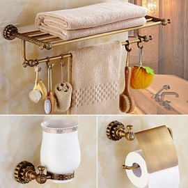 Towel Bars, 1set High Quality Antique Metal Bathroom Accessory Set Wall Mounted