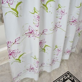 Shower Curtains Neoclassical PEVA Floral Botanical Machine Made