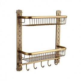 Towel Bars, 1 pc Neoclassical Brass Bathroom Shelf Bathroom