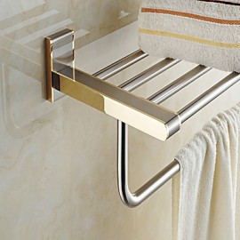 Towel Bars, 1pc High Quality Neoclassical Metal Bathroom Shelf Wall Mounted