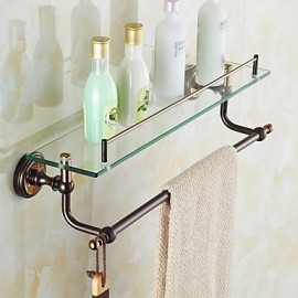 Towel Bars, 1 pc Neoclassical Brass Bathroom Shelf Bathroom