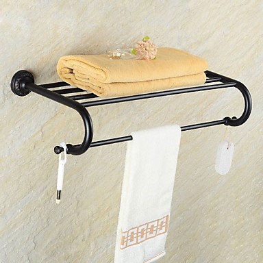 Towel Bars, 1pc High Quality Neoclassical Brass Bathroom Shelf Wall Mounted