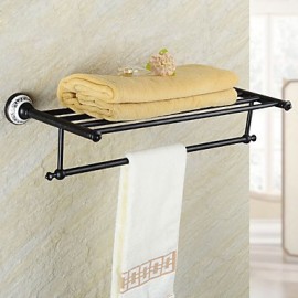 Towel Bars, 1pc High Quality Neoclassical Brass Bathroom Shelf Wall Mounted