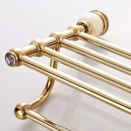 Towel Bars, 1 pc Contemporary Brass Bathroom Shelf Bathroom