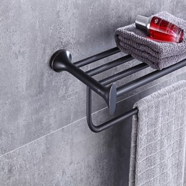 Towel Bars, 1pc High Quality Modern Contemporary Metal Bathroom Shelf Wall Mounted