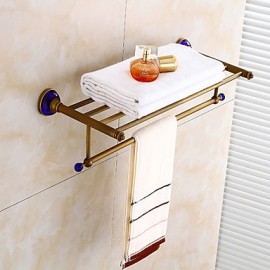 Towel Bars, 1pc High Quality Antique Brass Bathroom Shelf Wall Mounted