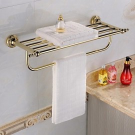 Towel Bars, 1 pc Contemporary Brass Bathroom Shelf Bathroom