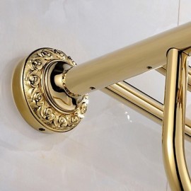 Towel Bars, 1 pc Contemporary Brass Bathroom Shelf Bathroom