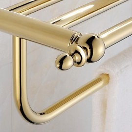 Towel Bars, 1 pc Contemporary Brass Bathroom Shelf Bathroom