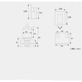 Faucet accessory, Contemporary Brass Hot and Cold Mix Water Valve, Finish, Chrome