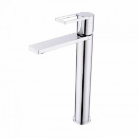 Cold Hot Water Basin Faucet In Chrome/White Copper