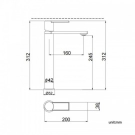 Cold Hot Water Basin Faucet In Chrome/White Copper