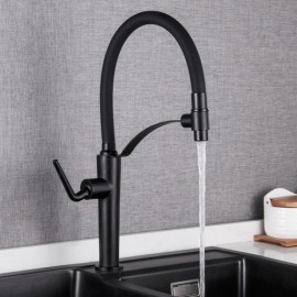 Black Copper Kitchen Faucet Rubber Outlet Hose