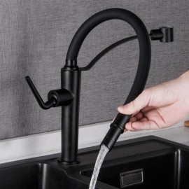 Black Copper Kitchen Faucet Rubber Outlet Hose