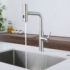 Pull-Out Kitchen Mixer In Brushed Nickel Stainless Steel