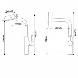 Pull-Out Kitchen Mixer In Brushed Nickel Stainless Steel