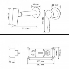 Copper Wall Mounted Basin Faucet Cold Hot Water 4 Colors