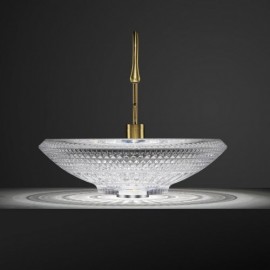 Simple Round Transparent Glass Basin For Bathroom