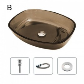 Countertop Washbasin In Tempered Glass 3 Colors Available