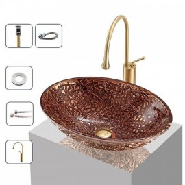 Single Countertop Glass Sink For Balcony Toilets