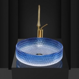 Round Basin Balcony Bathroom Glass Sink