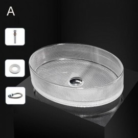 Hotel Bathroom Glass Countertop Sink 3 Colors