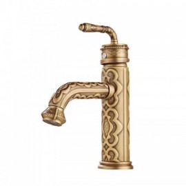 Retro Copper Basin Mixer Swivel Spout For Bathroom