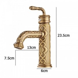 Retro Copper Basin Mixer Swivel Spout For Bathroom