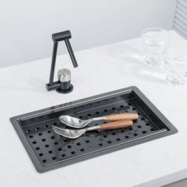 Black Brushed Stainless Steel Kitchen Sink With Optional Faucet Drain Cover