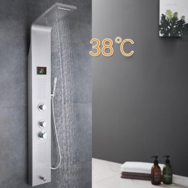 Thermostatic Shower Faucet In Stainless Steel For Bathroom 5 Functions