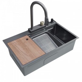 Black Nano-Coated Stainless Steel Kitchen Sink Without/With Faucet