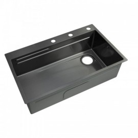 Black Nano-Coated Stainless Steel Kitchen Sink Without/With Faucet