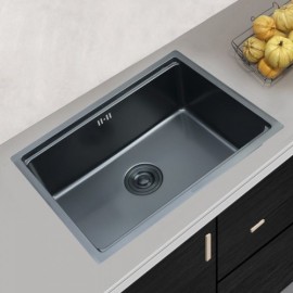 Black Stainless Steel Kitchen Sink With Drainage Drainer Basket