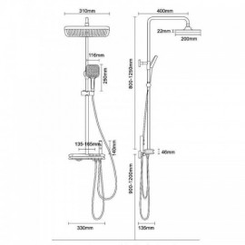 Function Thermostatic Shower System With Led Display For Bathroom