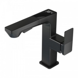 Basin Mixer In Gray/Black Copper With Led Digital Display