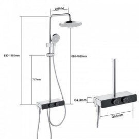 Shower Faucet In Chrome/Black Copper With 4 Constant Flow Shower Functions