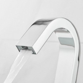 Chrome-Plated Copper Basin Faucet With Infrared Sensor Single Cold Water