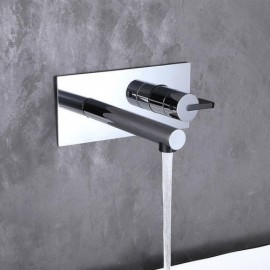 Wall-Mounted Constant Flow Basin Mixer In Chrome-Plated Copper