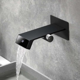 Built-In Constant Flow Basin Mixer In Copper Led Digital Display