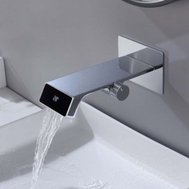 Built-In Constant Flow Basin Mixer In Copper Led Digital Display