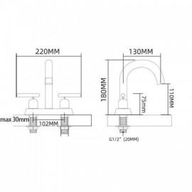 Copper Basin Mixer Dual Function Water Outlet For Bathroom