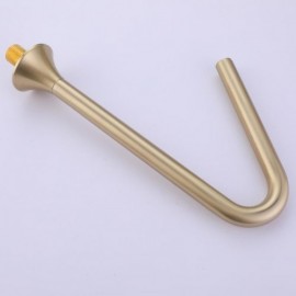 Modern Brushed Gold Copper Double Cross Handle Bathroom Sink Faucet