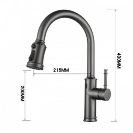 Pull-Out Kitchen Faucet With Infrared Sensor In Gray Stainless Steel