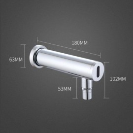 Chrome-Plated Copper Wall-Mounted Cold Water Sink Faucet With Infrared Sensor