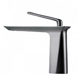 Gray Copper Basin Faucet Height 17Cm For Bathroom