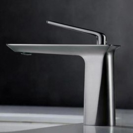 Gray Copper Basin Faucet Height 17Cm For Bathroom