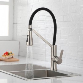 Copper Body Kitchen Faucet Rubber Elbow With Water Stop Button